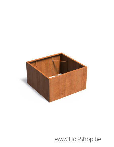 Carrez sans fond 140 x 140 x 80 cm - Jardinière Adezz en acier Corten