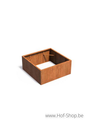 Carrez sans fond 140 x 140 x 60 cm - Jardinière Adezz en acier Corten