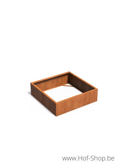 Carrez sans fond 140 x 140 x 40 cm - Jardinière Adezz en acier Corten