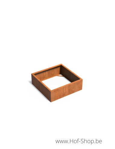 Carrez sans fond 120 x 120 x 40 cm - Jardinière Adezz en acier Corten