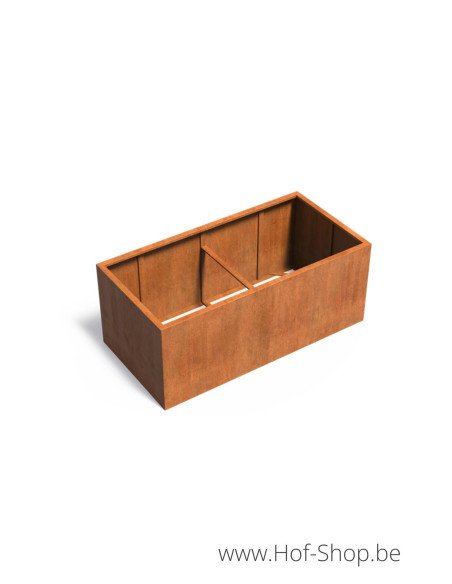 Carrez sans fond 200 x 100 x 80 cm - Jardinière Adezz en acier Corten