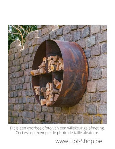 Logg Ronde 100 x 40 cm - Adezz houtopslag in cortenstaal