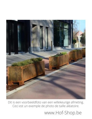 Carrez avec pieds 200 x 40 x 80 cm - Jardinière Adezz en acier Corten