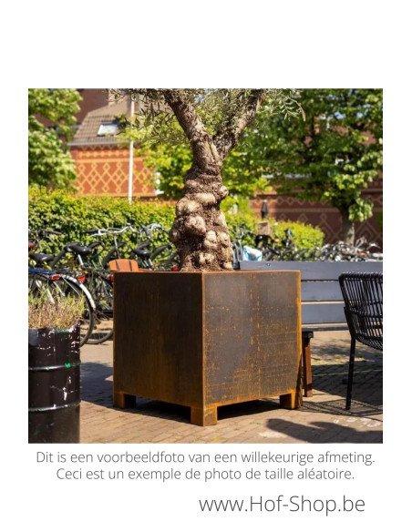 Carrez avec pieds 150 x 40 x 80 cm - Jardinière Adezz en acier Corten