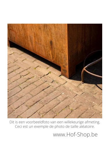 Carrez avec pieds 150 x 40 x 80 cm - Jardinière Adezz en acier Corten