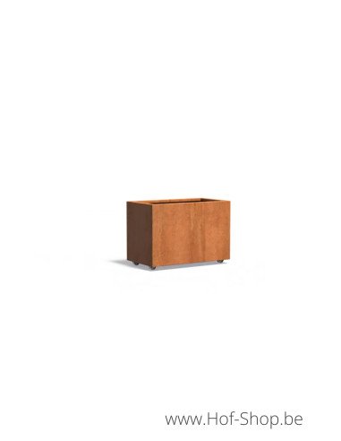 Carrez sur roulettes 90 x 50 x 60 cm - Jardinière Adezz en acier Corten