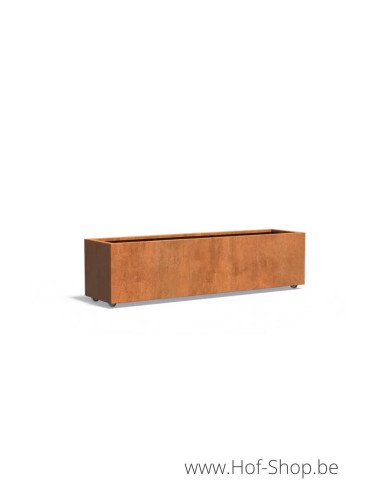 Carrez sur roulettes 200 x 50 x 50 cm - Jardinière Adezz en acier Corten
