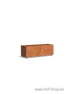 Carrez sur roulettes 150 x 50 x 50 cm - Jardinière Adezz en acier Corten