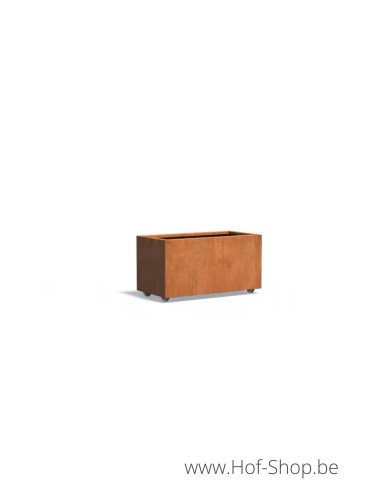 Carrez sur roulettes 100 x 50 x 50 cm - Jardinière Adezz en acier Corten
