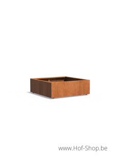 Carrez sur roulettes 120 x 120 x 40 cm - Jardinière Adezz en acier Corten