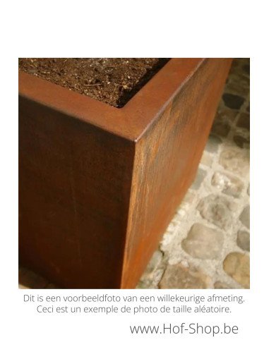 Carrez sur roulettes 100 x 100 x 80 cm - Jardinière Adezz en acier Corten