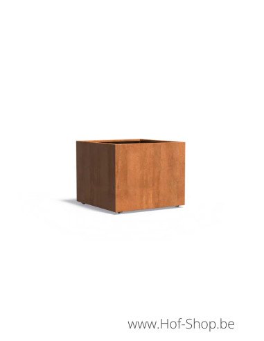 Carrez sur roulettes 100 x 100 x 80 cm - Jardinière Adezz en acier Corten