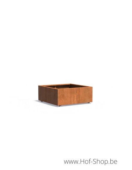 Carrez sur roulettes 100 x 100 x 40 cm - Jardinière Adezz en acier Corten