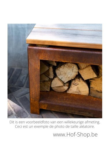 Logg 200 x 40 x 43 cm - Adezz houtopslag in gecoat staal