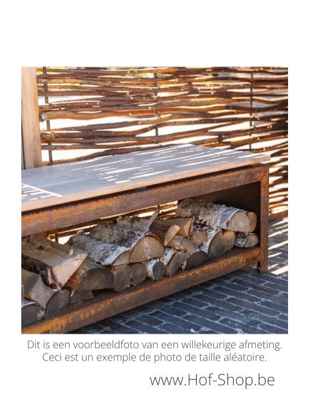 Logg 200 x 40 x 43 cm - Adezz houtopslag in gecoat staal