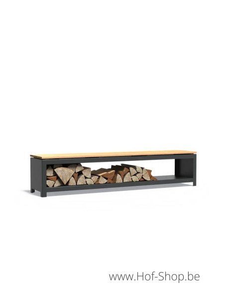 Logg 200 x 40 x 43 cm - Adezz houtopslag in cortenstaal