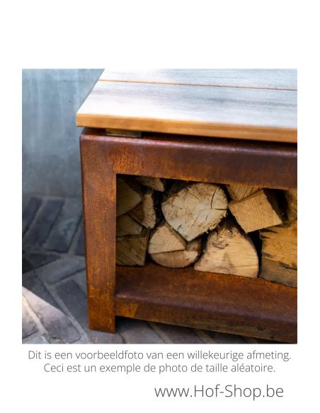 Logg 120 x 40 x 43 cm - Adezz houtopslag in gecoat staal