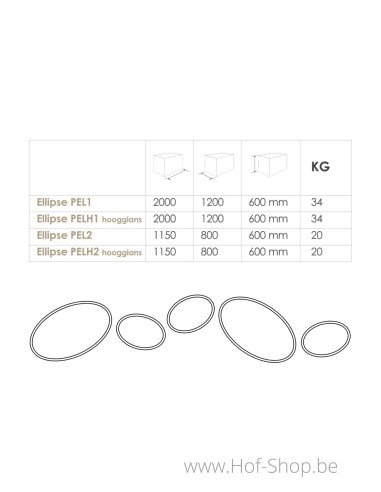 Ellipse 200 x 120 x 40 cm - Jardinière Adezz en aluminium