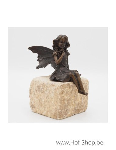 Zittend elfje - bronzen beeld (AN1229BR-B)