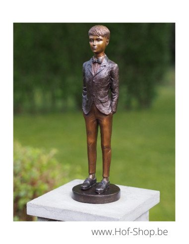 Petit garçon debout - sculpture en bronze (AN1312BR-B)