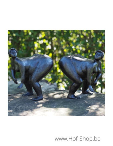 Dikke dame links - bronzen beeld (AN1370BR-B-L)