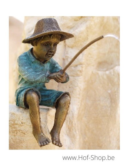 Vissertje fontein - bronzen beeld (AN1819BRW-V-F)