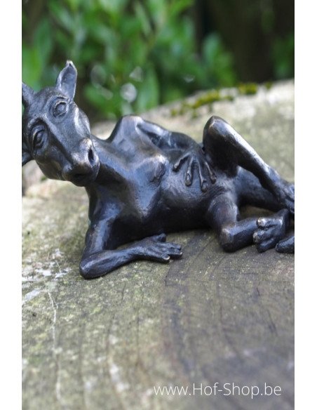 Liggende draak - bronzen beeld (AN1371BR-B)