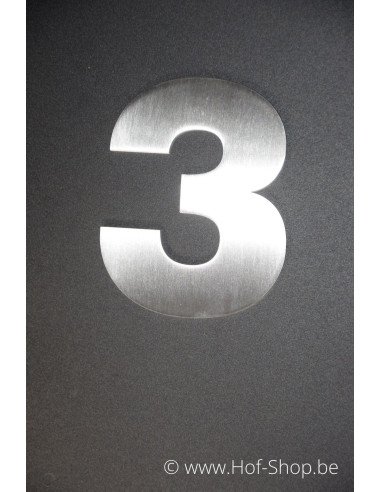Numéro 3 Arte - acier inoxydable de 5 cm de haut AB collectie