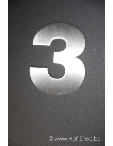 Nummer 3 Arte - inox 5 cm hoog AB collectie
