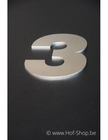 Nummer 3 Arte - inox 5 cm hoog AB collectie