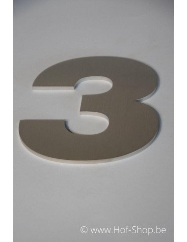 Numéro 3 Arte - acier inoxydable de 5 cm de haut AB collectie