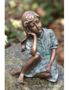 Fille qui lève les yeux - statue en bronze (AN1443BRW-V)