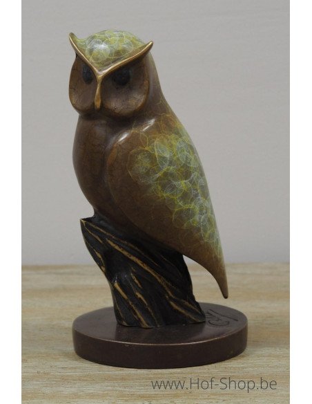 Uil uit speciale patina - bronzen beeld (AN1565BRW-HP)