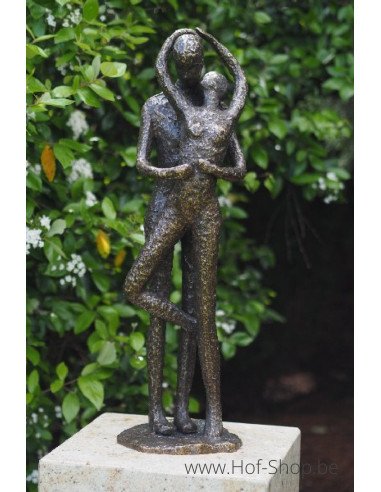 Grand couple d'amoureux qui s'embrasse- statue en bronze (AN1616BR-BI)