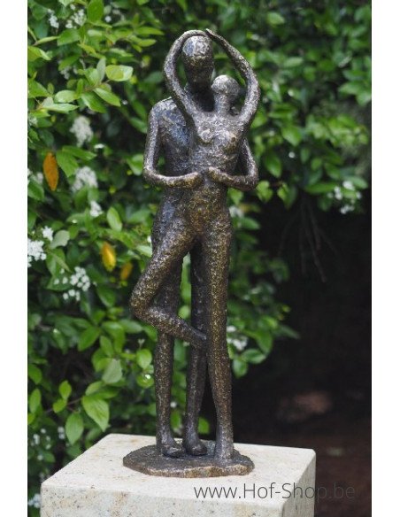 Grand couple d'amoureux qui s'embrasse- statue en bronze (AN1616BR-BI)