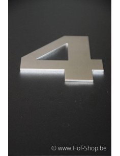 Numéro 4 Designer - acier inoxydable de 12 cm de haut AB collectie