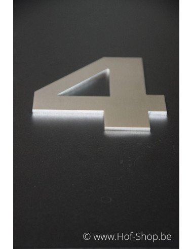 Numéro 4 Designer - acier inoxydable de 12 cm de haut AB collectie