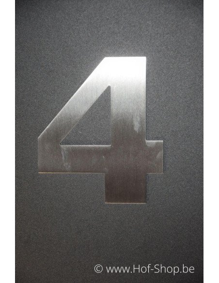 Nummer 4 Designer - inox 12 cm hoog AB collectie