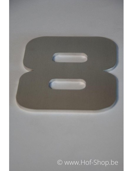 Nummer 8 Designer - inox 12 cm hoog AB collectie