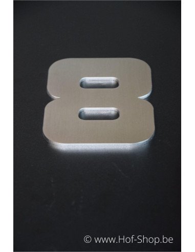 Numéro 8 Designer - acier inoxydable de 12 cm de haut AB collectie