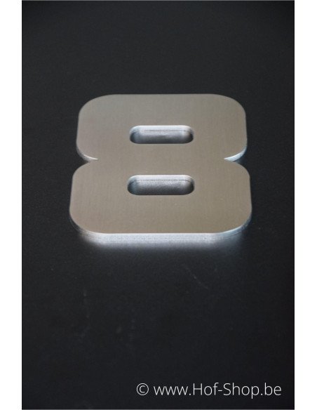 Numéro 8 Designer - acier inoxydable de 12 cm de haut AB collectie