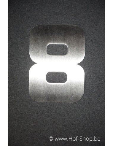 Nummer 8 Designer - inox 12 cm hoog AB collectie