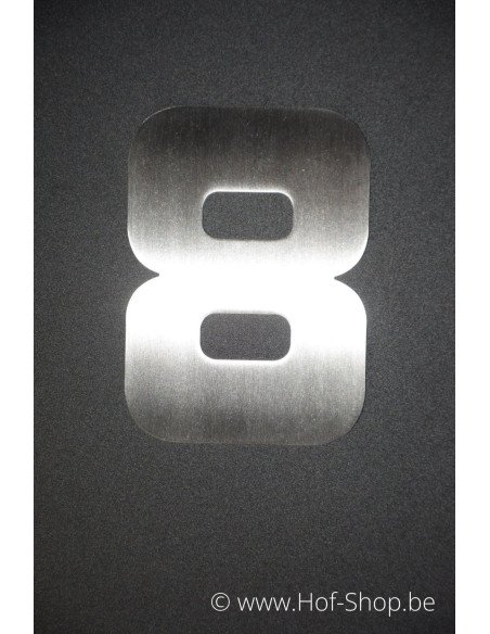 Nummer 8 Designer - inox 12 cm hoog AB collectie