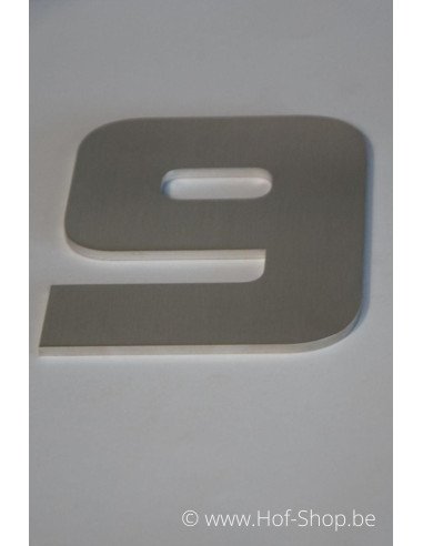 Nummer 9 Designer - inox 12 cm hoog AB collectie