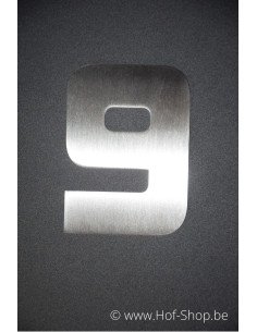 Nummer 9 Designer - inox 12 cm hoog AB collectie