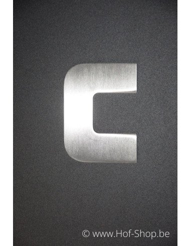 Letter c Designer - inox 9,5 cm hoog AB collectie