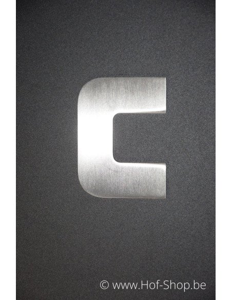 Letter c Designer - inox 9,5 cm hoog AB collectie