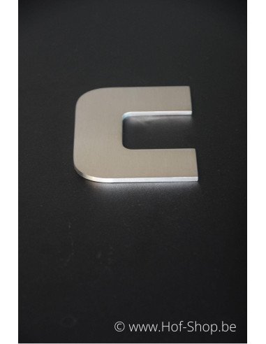 Letter c Designer - inox 9,5 cm hoog AB collectie