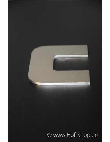 Letter c Designer - inox 9,5 cm hoog AB collectie