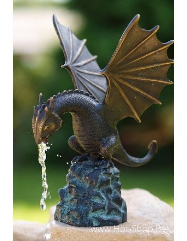Dragon sur un rocher fontaine - statue en bronze (AN1817BRW-DB-F)